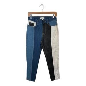 Daya Zendaya Colorblock Jeans Patchwork Y2K 90s Straight Leg Statement Pants S